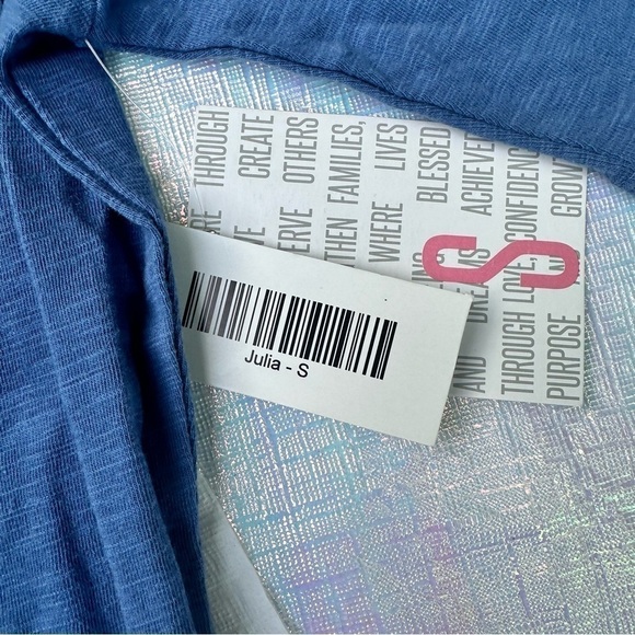 NWT LulaRoe Pencil Skirt Dress Julia Navy Blue Small Soft High Scoop Knee Length - Picture 6 of 9